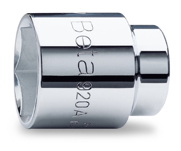 Shiny chrome hexagon hand socket with engraved "Beta 920A11" marking, featuring a smooth finish and a cylindrical shape for enhanced grip and durability.
