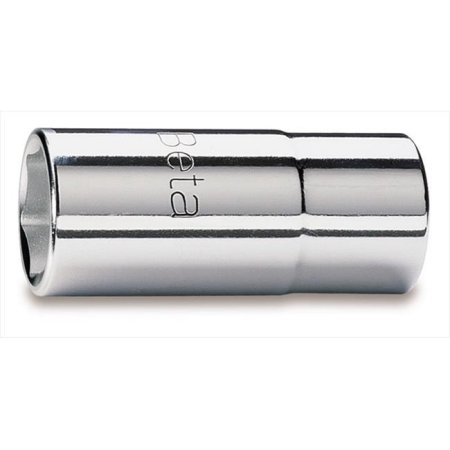 Shiny chrome long hexagon hand socket, 14mm size, with engraved "Beta" logo, featuring a smooth cylindrical design for easy grip and use.