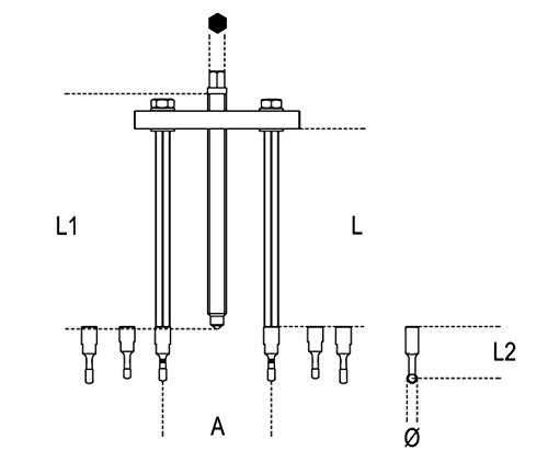 Beta Tools 015470006 1547 C6-Dummy Ball Bearing Extractors feature a metal frame with multiple extractor heads, designed for efficient bearing removal, showcasing a robust and practical design.