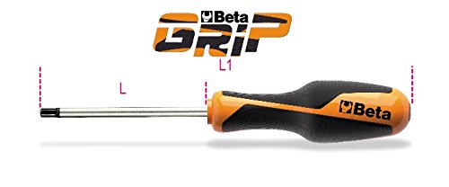 Beta 1265ES 6mm hexagon driver features a durable steel shaft and a black rubber grip handle with orange accents for comfort and control.