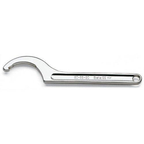 Silver fixed-hook spanner wrench with a square nose, measuring 12-14 mm, featuring a polished finish and engraved markings for easy identification.