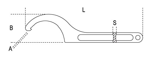 99 Series Fixed-Hook Spanner Wrench by Beta features a durable metal construction, a square nose design, and a hook for gripping, suitable for sizes 22-28 mm.