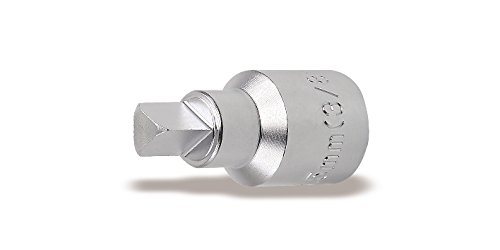 Silver triangular oil drain plug socket with a 1/2 inch male drive and 9.5mm size, featuring a hexagonal opening and a smooth metallic finish.