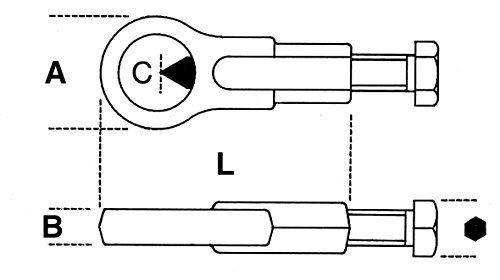 BETA Nut Splitter in metallic silver with a 24 mm opening, featuring a rounded head, a hexagonal bolt, and clear measurement markings for precise use.