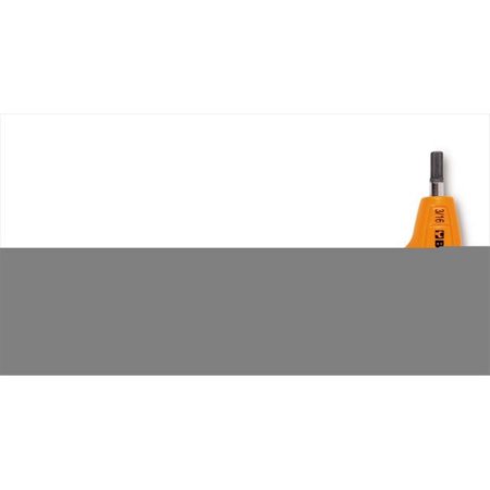 High torque ergonomic T-handle hex key in bright orange, made of durable material, featuring a 7 mm metric hex tip for efficient use.