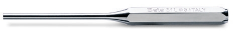 Beta 000310106 31 L6-Long Series Pin Punch, featuring a shiny chrome finish, hexagonal shaft, and engraved branding, designed for precision pin removal and installation.