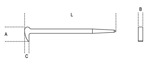 BETA Crow Bar, 400 mm length, featuring a sturdy metal construction with a tapered end for prying and a curved claw for leverage, finished in a sleek metallic color.