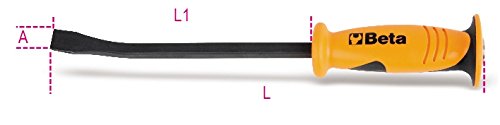 BETA Crow Bar measuring 600 mm, featuring a black metal shaft and a bright orange rubber grip with the Beta logo for enhanced handling and durability.