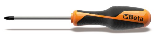 BETA Cross Head Phillips screwdriver with a 3 mm tip, 100 mm steel blade, and a 200 mm overall length featuring a black and orange ergonomic handle.
