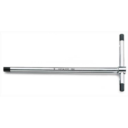 Silver T-handle hex key with a long shaft and black hexagonal ends, designed for easy grip and torque, part of a 6-piece set by Beta.