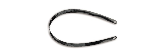 Spare metal band for item 1491, featuring a sleek, curved design in a shiny black finish, made of durable metal with smooth edges.