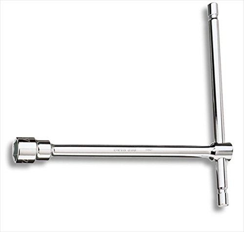 T-handle hexagon socket wrench in chrome finish, featuring a 27 mm socket on one end and a long handle for leverage, designed for durability and ease of use.
