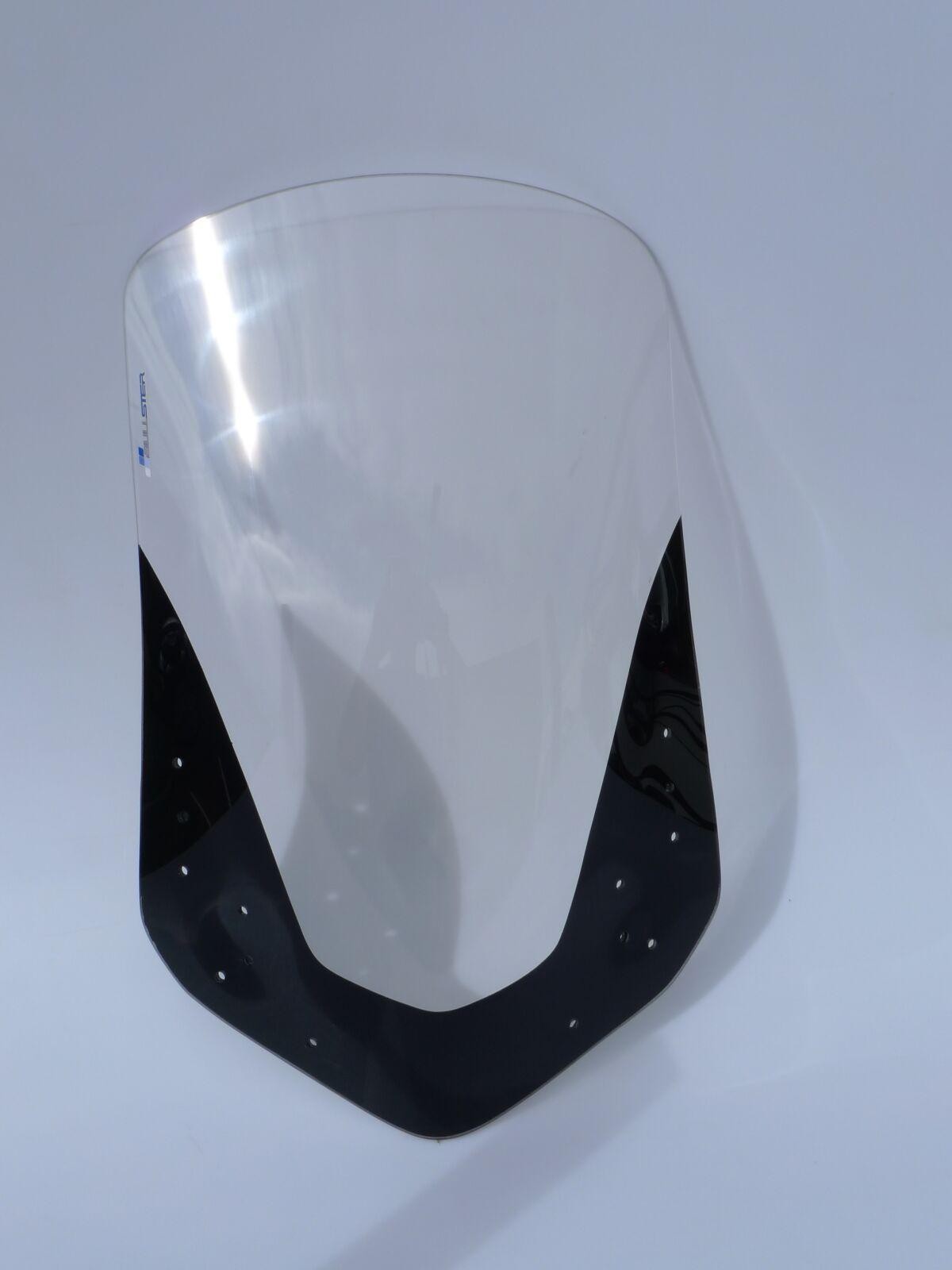 Clear windshield for Honda XL 1000 V (2003-2012) with a black lower edge and mounting holes, measuring 60 cm (22-5/8") in height.