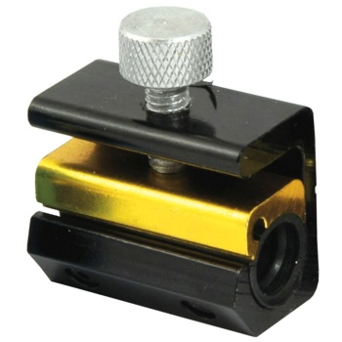 Black and gold Bike It cable lubricator with a metallic knob on top, featuring a sleek design and a slot for inserting cables for easy lubrication.