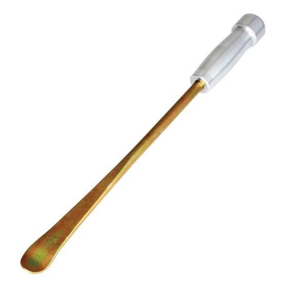 17-inch Bike It tyre lever with a shiny silver handle and a long, curved, gold-toned metal lever for easy tire removal.