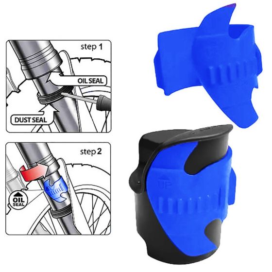 Bike-It Fork Seal Saver Scraper - Blue 45-55mm - image 2