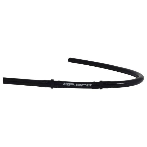 Black long fuel vent tube with a one-way valve, featuring a flexible design and the "GP Pro" logo in silver, suitable for motorcycle fuel systems.