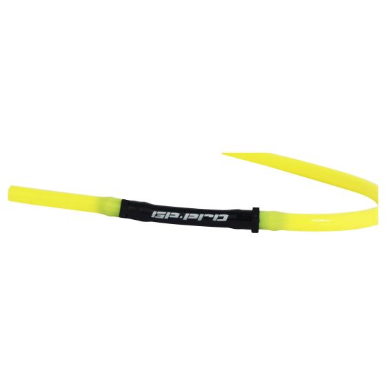 Yellow long fuel vent tube with a black rubber grip section, featuring the "GP-PRO" logo in white, designed for motorcycle fuel systems.