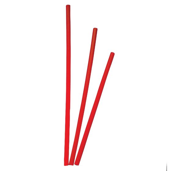 Red plastic spoke shrouds, 18cm in length, available in a 40-piece pack, designed for bicycle spokes by Bike-It, featuring a smooth finish and durable material.