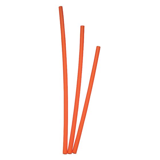 Bright orange GP Pro spoke shrouds, made of durable plastic, measuring 21 cm each, arranged in a pack of 40 for bicycle wheel customization.