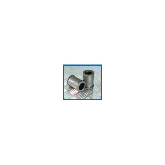 Silver rubber headlight bracket spacers, each 31mm in diameter, featuring a cylindrical shape with a hollow center, designed for securing bike headlights.