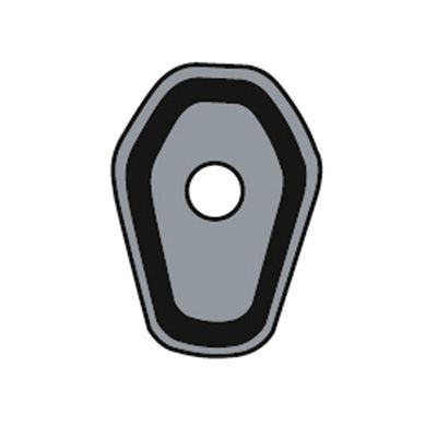 Black indicator spacers with a sleek, octagonal shape and a central hole, designed for Honda CB 600 Hornet (98-01) and Suzuki GSF 1200 Bandit (00-07) motorcycles.
