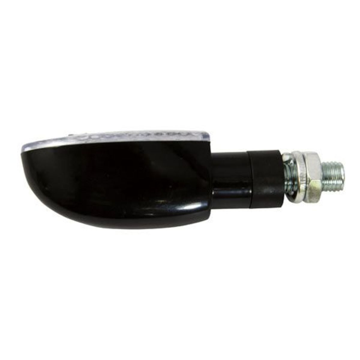 Bike It LED ORB indicators feature a sleek black body with a clear lens, showcasing a modern design and sturdy metal mounting for enhanced visibility on bicycles.