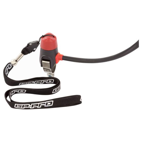 Bike It Magnetic Kill Switch features a red cap, black lanyard with white branding, and a sturdy black cable, designed to power off when the cap is removed for safety.