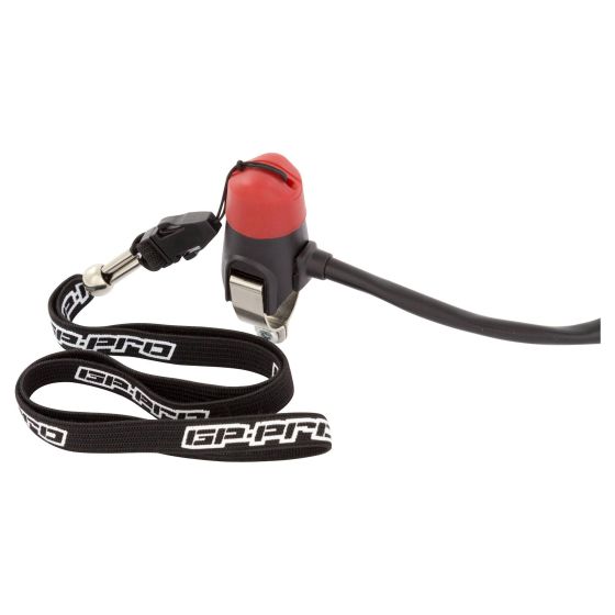 Bike It Magnetic Trials Kill Switch features a red cap, black lanyard with white branding, and a durable design for easy power activation when the cap is removed.