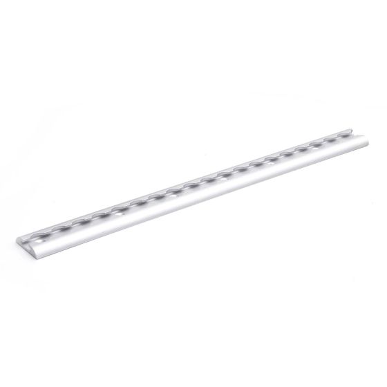 White, durable plastic tiedown anchor runner strip measuring 50 cm, featuring multiple anchor points for secure fastening, designed for versatile use in bike transportation.