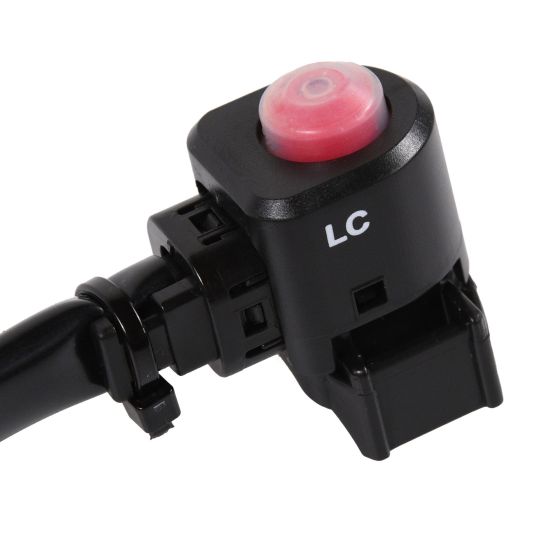 Black handlebar launch control switch with a red button labeled "LC," designed for Yamaha YZ450F models from 2020, featuring a sturdy plastic construction.