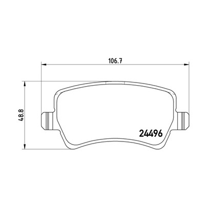 Copper-compliant brake pads in a rectangular shape, featuring a smooth surface and marked with the number "24496," designed for high-performance braking.