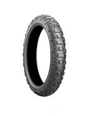 Bridgestone Battlax Adventurecross Ax41 summer tyre featuring a rugged tread pattern, black rubber material, and size 120/70 R19 60Q for passenger cars.