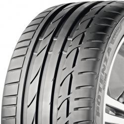 Bridgestone Potenza S001 RFT tire in size 225/40 R19, featuring a sleek black rubber design, deep tread patterns, and rim protection for enhanced durability and performance.