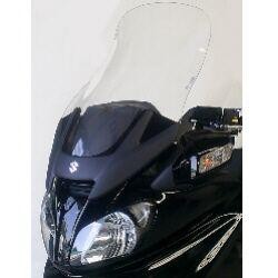 Clear Bullster windshield for Suzuki AN 650 (2005-2012), measuring 72 cm (28-1/4"), featuring a sleek design that enhances aerodynamics and visibility.