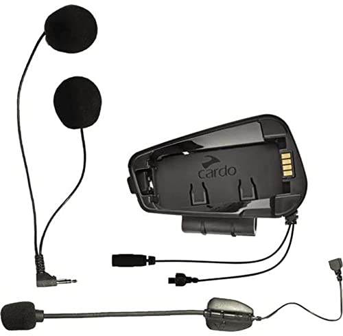 Black Cardo Freecom/Spirit JBL Second Helmet Expansion Set featuring dual microphones, speakers, and a sleek design for seamless communication.