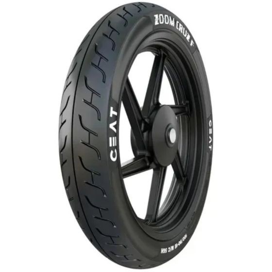 Black motorcycle tyre with a smooth tread pattern, featuring the "Zoom Cruz" branding and "CEAT" logo, designed for rear use, size 150/70 17 (69H) TL.