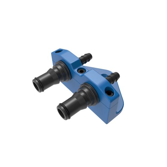 ChillOut Motorsports Rapid Release System in blue, featuring two black rubber connectors and a sturdy mount design for secure car attachment.