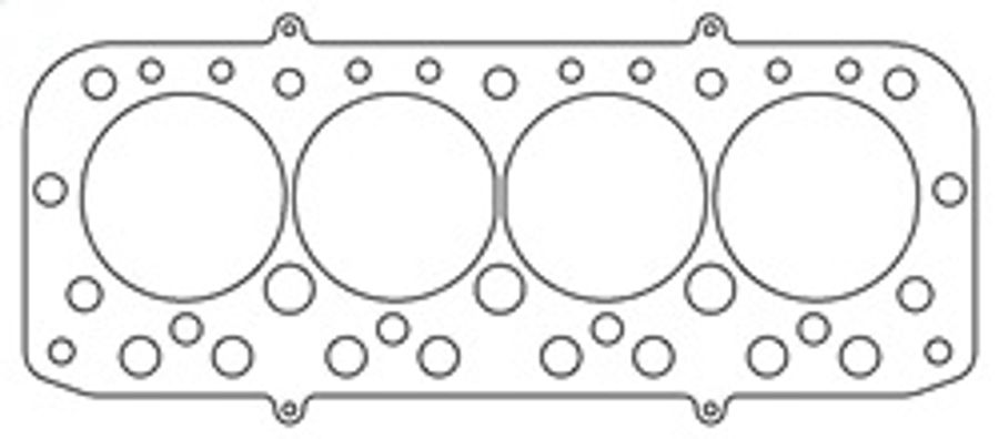 Cometic Performance Head Gasket C4148 features a multi-layer steel design with four circular openings and multiple bolt holes for enhanced sealing and durability.
