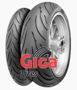 Continental ContiMotion M rear motorcycle tire, 170/60 ZR17 size, featuring a sleek black rubber tread with a sporty design and a silver alloy wheel visible in the background.