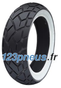 CST C6017 white wall tyre in size 120/70-12, featuring a black tread pattern with a distinctive white sidewall, designed for enhanced grip and style.