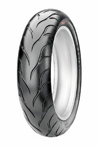 Black radial rear tyre with a smooth tread pattern, featuring a white inner rim, labeled "CST 66H CM616 TL 125" and sized 150/60R x 17, designed for Aprilia and KTM motorcycles.
