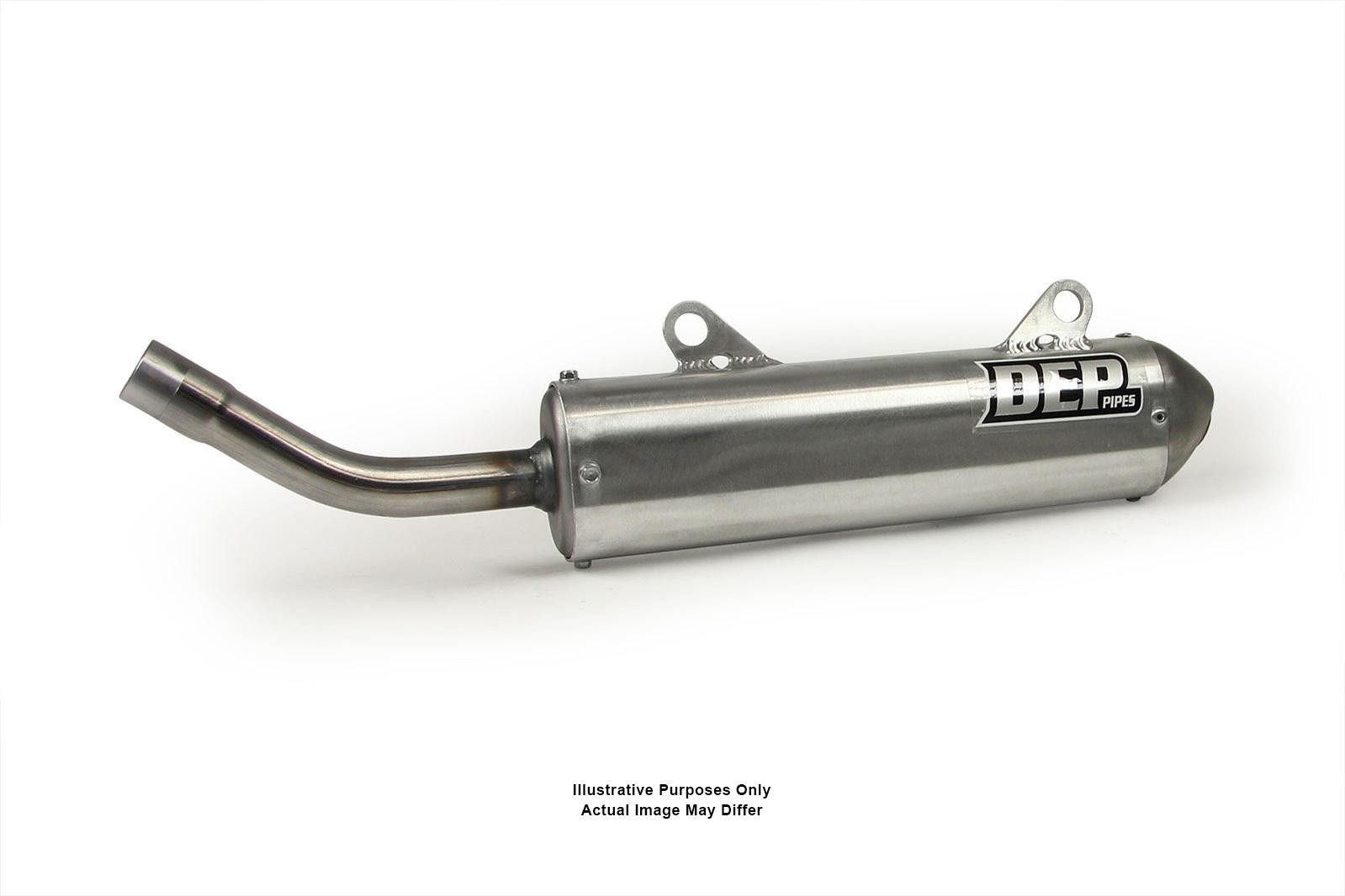 Silver stainless steel exhaust silencer with a curved outlet pipe, featuring the DEP logo prominently on the side, designed for Honda CR80 models from 1991 to 1995.