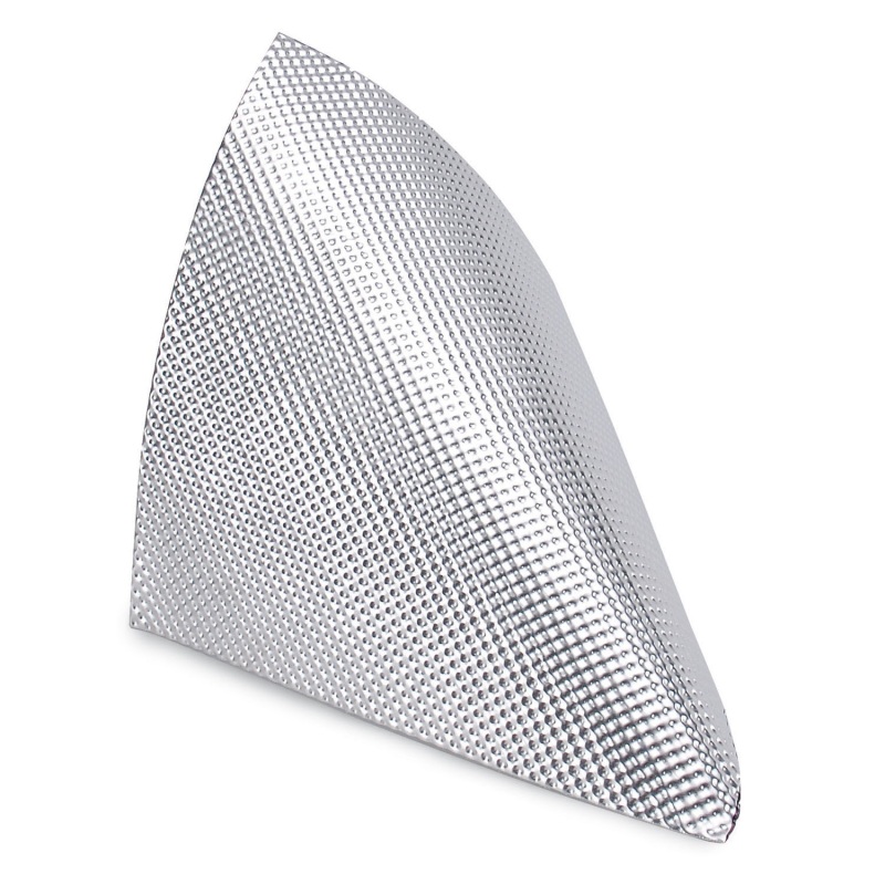 Silver tunnel shield insulation with a textured surface, measuring 4 ft by 42 in, designed for heat and sound insulation by Design Engineering.