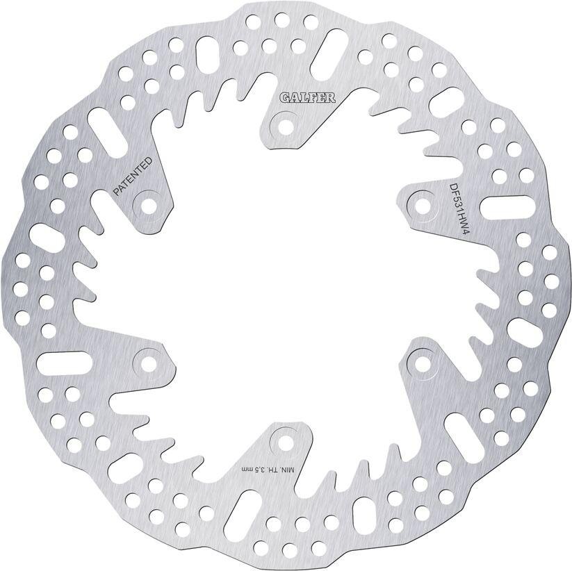 Galfer Shark Fixed Brake Disc for Yamaha YZ125 (2022-2023), featuring a stainless steel design with a unique shark tooth pattern and multiple mounting holes for enhanced performance.