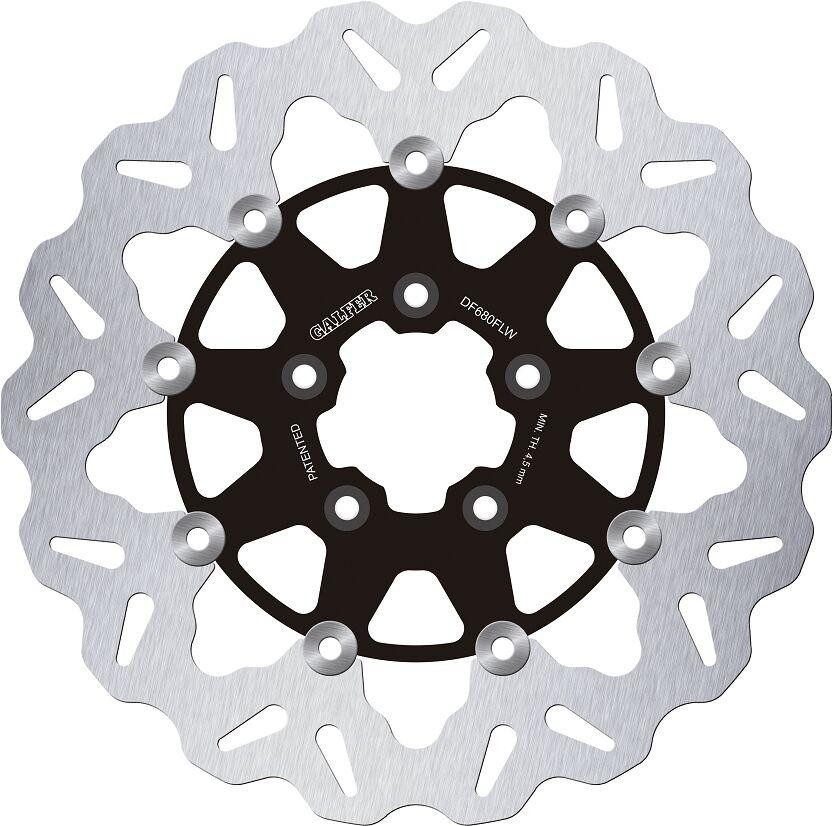 Galfer Wave Front Brake Disc featuring a stainless steel outer ring with a black anodized center, designed for Harley Davidson XLH 883 models from 2000 to 2003.