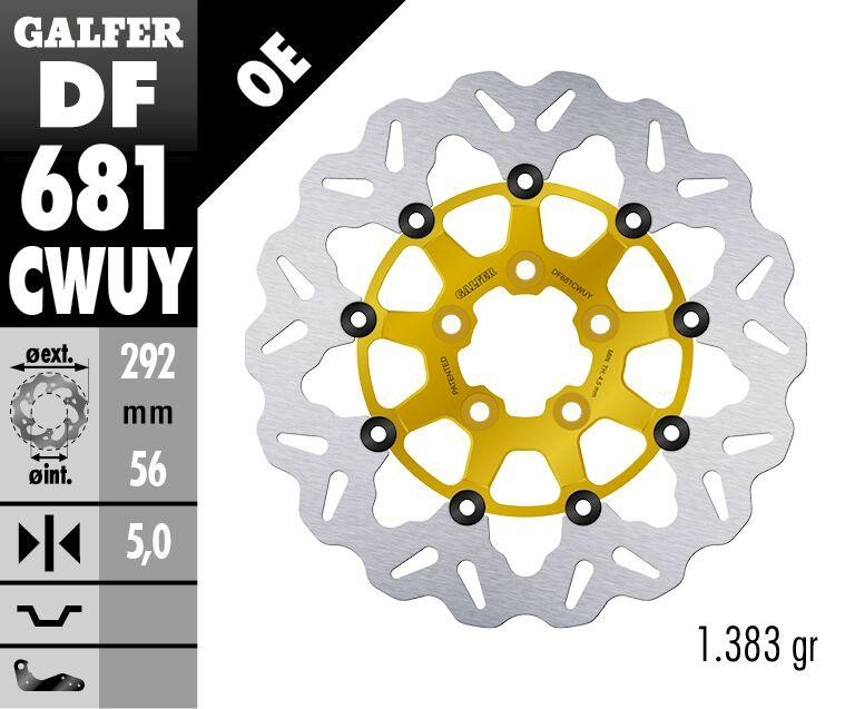 DF681CWUY - DF681CWUY - Galfer Wave Rear Brake Disc - Harley Davidson XLH 883 2000-2003 - image 2