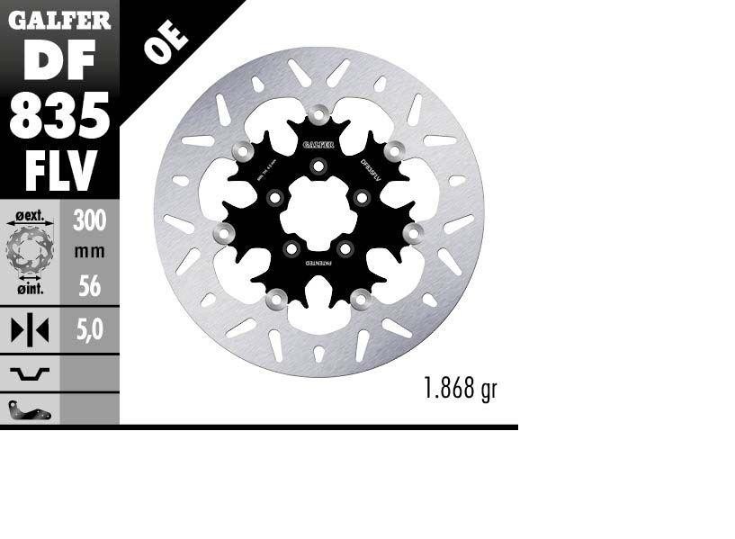 DF835FLV - Galfer Floating Round Brake Disc For Harley Davidson FLD 1690 2012-2013 - Front - image 2