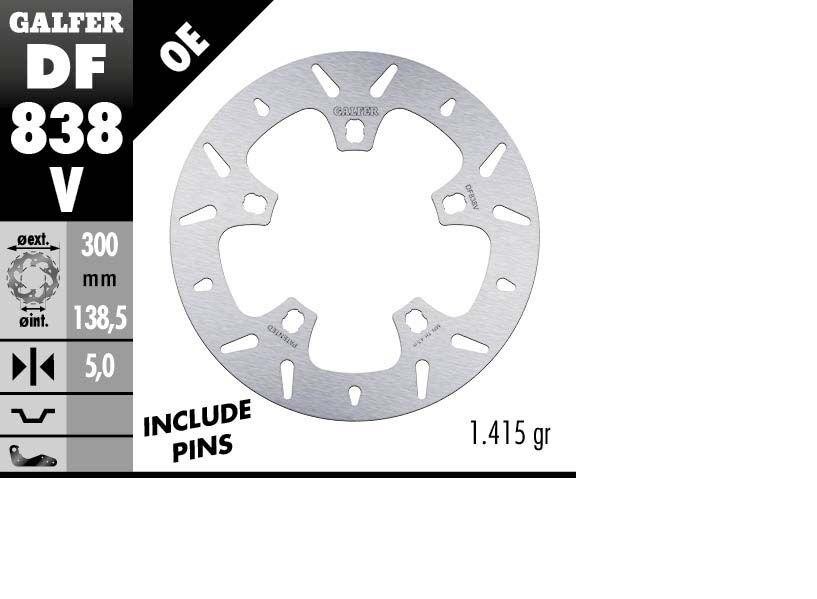 DF838V - DF838V - Galfer Fixed Round Front Brake Disc - Harley Davidson FXSE 1800 2016-2017 - image 2