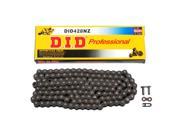 Black D.I.D 428NZ drive chain laid out with a yellow and red box labeled "DID Professional," featuring a logo and two connecting links included.